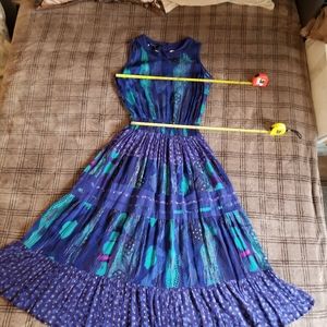 Deep Ocean BlueCrepe beauty long sleeveless
